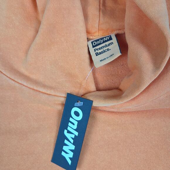 NWT Only NY Mens Large Orange Hoodie Sweatshirt FLAWED - Picture 11 of 15